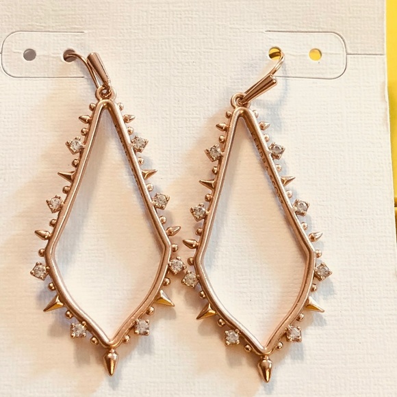 NWT Kendra Scott Rare & Retired Pax Earrings Rose Gold & Cubic Zirconia GORG😊 - Picture 9 of 9
